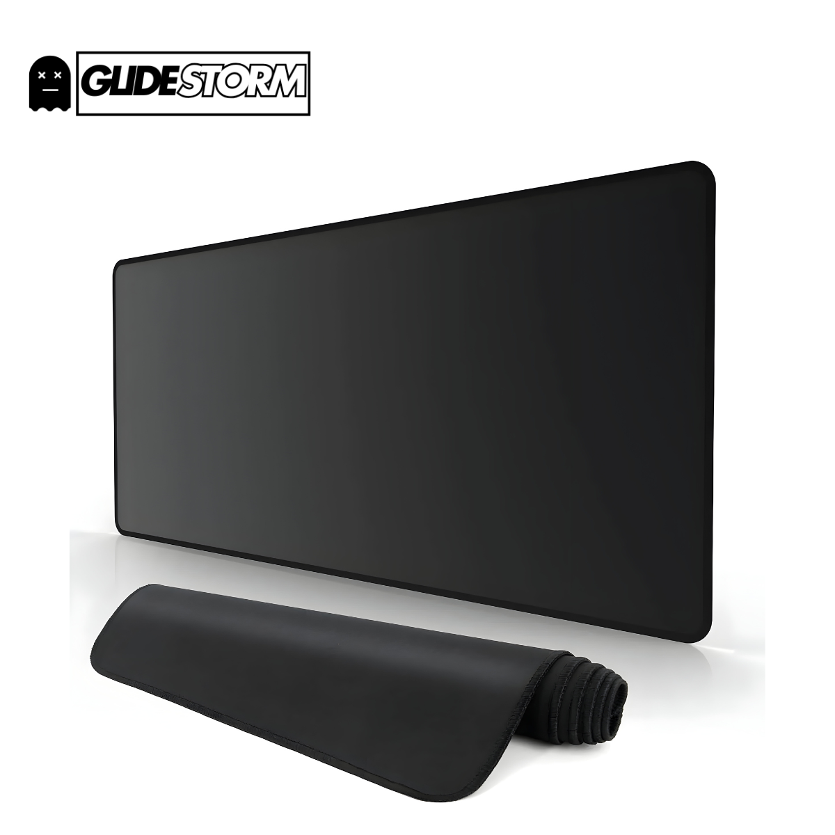 Tapis de souris Esport Gaming noir uni, grande surface lisse, base antidérapante, conçu pour précision et confort des joueurs